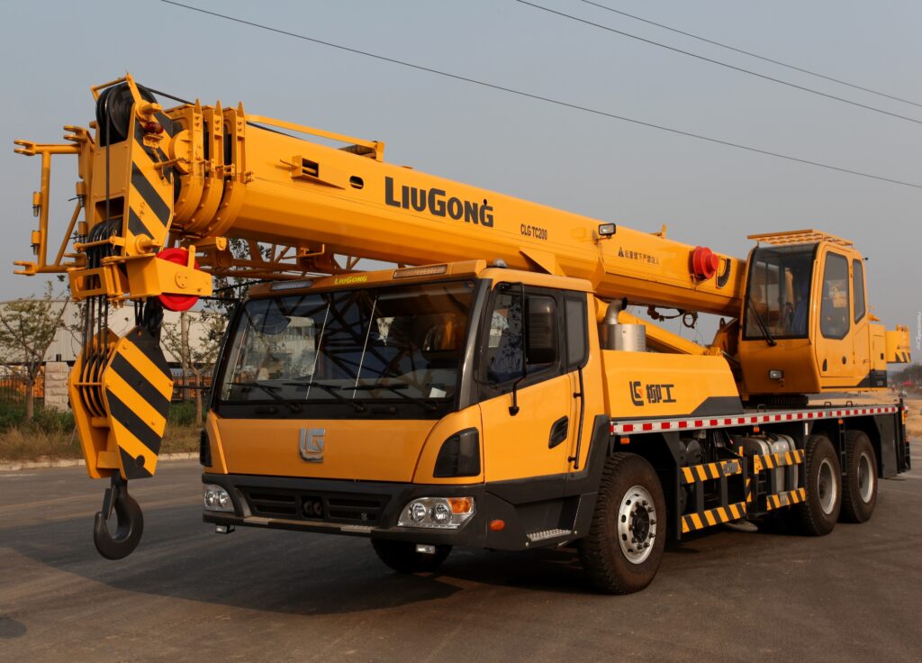 mobile crane on the road