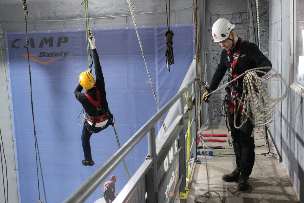 industrial climber with rope access