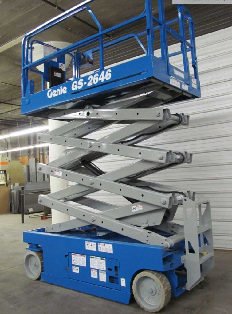 scissor lift operator at work