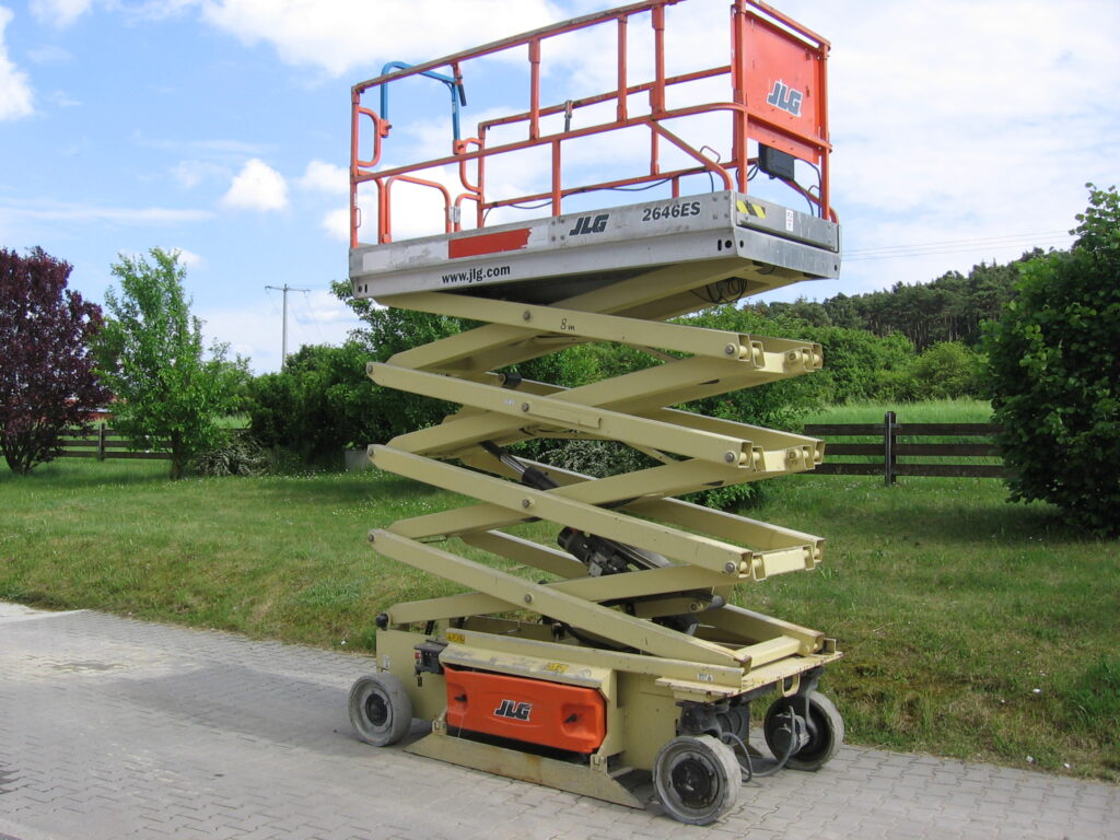 scissor lift on the green