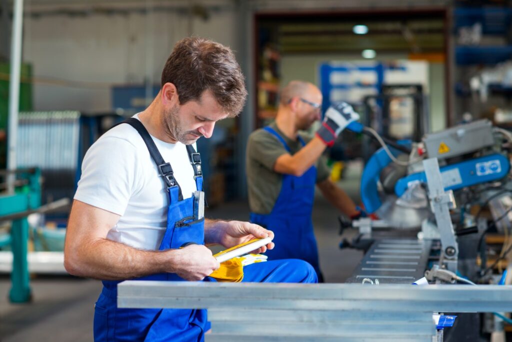 les travailleurs de l'usine